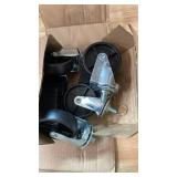 G515-0082-W1 G408-0036-W1 Grill Wheels Caster Socket Grill Replacement Parts for Charbroil Caster Wheels 463243518 463342119 Thermos 461246804 Kenmore 415.16123801 3 Wheel 4 Pieces Grill Accessories