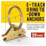Eapele 20pcs Steel E-Track O Ring Tie-Down Anchors, Secure Cargo in EnclosedFlatbed Trailers, Trucks, Load Limit of 1500lb - Retail: $30