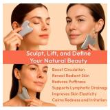 DoSensePro Stainless Steel Gua Sha Facial Tool for Face Sculpting, Lymphatic Drainage, Acne-Prone and Mature Skin, Puffiness, Anti-Aging and Deep Face Massage (Silver) - Retail: $17