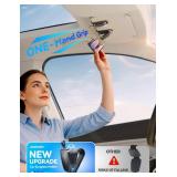 JOYROOM One-Handed-Operation Sunglass Holder for Car, Magnetic Leather Sunglasses Holder, Car Visor Accessories, 2 Packs (Black) - Retail: $17