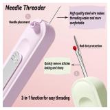 Needle Threaders, 3PCS 2 in 1 Needle Threader Seam Ripper for Hand Stitching, Upgraded Automatic Needle Threader with Stretchable Thread Insertion Needles, Sewing Supplies, Sewing Stitch Remover Tool 