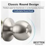 BESTTEN HARDWARE entry door knob with keyed lock, satin nickel -