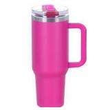 40oz Insulated Stainless Steel Tumbler - Hot Pink (lid is damaged)  - Retail: $25
