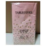 Pink and Gold Polka Dot Tablecloth 4pk 54 x 108in