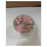 Rotating Pen Holder White With Accessories Pink