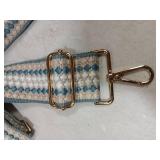 Purse Strap Blue Beige Pattern