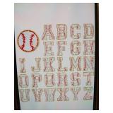 Iron On Letters Chenille Patches Baseball Style 27pcs