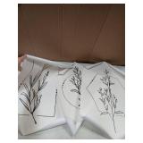 Neutral Botanical Wall Art Line Canvas (Not Framed) 16x24in 3pcs