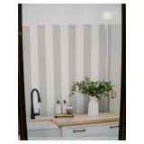 Guvana 17.7 x 197in Striped Contact Paper White And Beige Peel and Stick Wallpaper