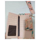 Pink Floral Clutch Wallet