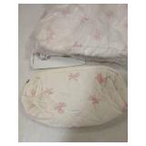 Cotton Quilted Makeup Bags with Pink Bows 3pk Different Sizes