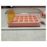 Cool Ice Cube Box With Lid - 800ml Pink Container