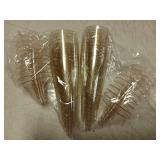 Gold Glitter Plastic Champagne Flutes (Set Of 20)