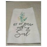White Cotton Waffle Weave Tea Towel "It Is Well With My Soul"