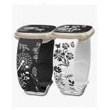 Floral Pattern Silicone Watch Bands For Fitbit Versa 4/3 Sense (2 Pack)