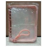 Clear Zipper Binder Cover With Pink Trim For Stickers (20 Sheets)