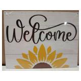 Sunflower Welcome Door Sign 10x7.9"