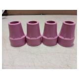 Pink Walking 7/8" Cane Tips Set Heavy Duty Rubber Non-Slip (Set Of 4)