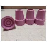 Pink Walking 7/8" Cane Tips Set Heavy Duty Rubber Non-Slip (Set Of 4)