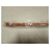 Brown Leather Colar With Gold Buckle - Size M