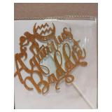 Gold Glitter "Aquarius Baddie" Decoration Topper