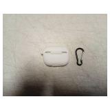 White Silicone AirPods Pro Protective Case With Carabiner