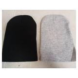 Basic Knit Beanie Set - Black and Gray