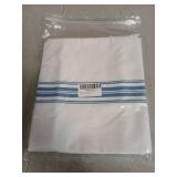 2 Outdoor Pillow Covers White with Blue Stripes 20"x20"