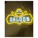 Western Saloon LED Neon Sign with Cowboy Hat
