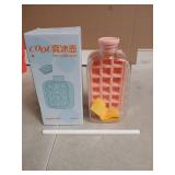Cool Ice Cube Box Water Bottle with Ice Tray