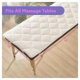 Double-Sided Massage Table Pad, Plush Fleece and Microfiber Cover, Soft Massage Bed Topper and Spa Cover, Ideal Table Accessories, 76"x34", White