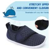 LeIsfIt Boys Girls Water Shoes Kids Aqua Socks Toddler Quick-Dry Beach Swimming Shoes Lightweight Breathable Non-Slip Outdoor Sport Water Shoes Dark Blue 8 Toddler