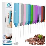 Powerful Milk Frother Handheld Foam Maker, Mini Whisk Drink Mixer for Coffee, Cappuccino, Latte, Matcha, Hot Chocolate, No Stand, Sky Blue