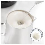 Powerful Milk Frother Handheld Foam Maker, Mini Whisk Drink Mixer for Coffee, Cappuccino, Latte, Matcha, Hot Chocolate, No Stand, Sky Blue