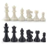 DINOBROS Chess Pieces Only Magnetic Plastic Chessman Set for Replacement of Missing Pieces - Complete Set of 32 Unweighted Game Pawns