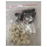 DINOBROS Chess Pieces Only Magnetic Plastic Chessman Set for Replacement of Missing Pieces - Complete Set of 32 Unweighted Game Pawns