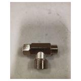 Bidet Tee Connector - Brass Coated Nickel 3 Way Adapter (3/8 x 3/8 x 1/2 or 9/16 x 9/16 x 1/2)