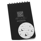 Rite in the Rain Weatherproof Top Spiral Notebook, 3" x 5"in, Black Cover, Universal Pattern (No. 735)in