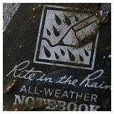 Rite in the Rain Weatherproof Top Spiral Notebook, 3" x 5"in, Black Cover, Universal Pattern (No. 735)in