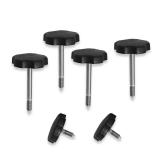MSCRP 6Pcs Soft Top Window Frame Knob Door Surround Knobs Kits with Pin for 2007 to 2018 Jeep Wrangler JK 4-Door (2 Short and 4 Long)