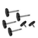 MSCRP 6Pcs Soft Top Window Frame Knob Door Surround Knobs Kits with Pin for 2007 to 2018 Jeep Wrangler JK 4-Door (2 Short and 4 Long)