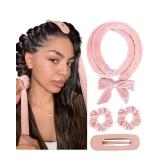 Yanibest Heatless Hair Curler, No Heat Hair Curlers to Sleep in, Super Soft Ribbon Wrap for Long Hair, Overnight Heatless Curling Set with Scrunchies and Clip, for All Hair types
