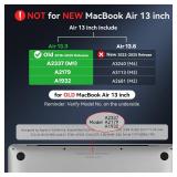 EooCoo Hard Case Compatible with MacBook Air 13.3 inch M1 Chip 2021-2018 with Retina Display, Air 13.3 inch Plastic Protective Case + Transparant Keyboard Cover + Screen Protector, Crystal Clear