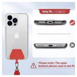 CACOE Phone Lanyard 2 Pcs Adjustable Neck Strap,4 Pcs Patches,Universal Crossbody Multifuctional Patch Polyester Cell Phone Lanyards Compatible with Most Smartphones(Black+Red)