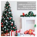 BEWAVE 7ft Artificial Christmas Tree with string lights Christmas Tree Decoration for Home Office Indoor Decoration - Retail: $0