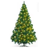 BEWAVE 7ft Artificial Christmas Tree with string lights Christmas Tree Decoration for Home Office Indoor Decoration - Retail: $0