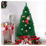 4FT Green Artificial Christmas Treeï¼Xmas Fake Pine Tree with Foldable Metal Stand Fully Easy Assembly Hinged Artificial Tree for Home Decoration, Party, Office - Retail: $0