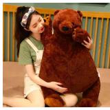 Djungelskog Bear Giant Simulation 100 cm Bear Toy Stuffed Animal Plush Doll Huge Cuddly Dark Brown Teddy Bear for Home Decoration Valentine