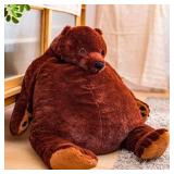 Djungelskog Bear Giant Simulation 100 cm Bear Toy Stuffed Animal Plush Doll Huge Cuddly Dark Brown Teddy Bear for Home Decoration Valentine