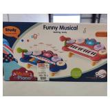 Light Up Baby Electric Piano Keyboard Toys Drum Set With Microphone - Retail: $0